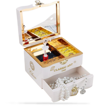 Gammeldags Smykkeskrin Med Ballerina