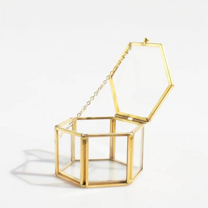 Glas Smykkeskrin Guld