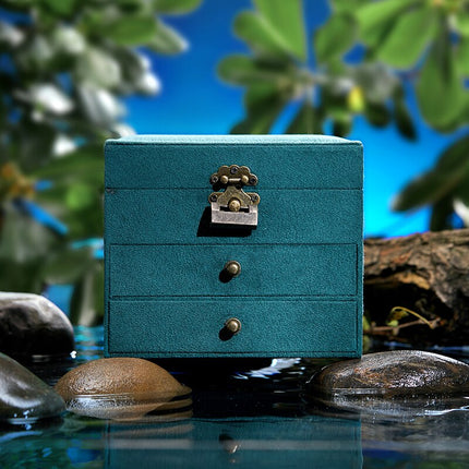 Grøn Velour Smykkeskrin