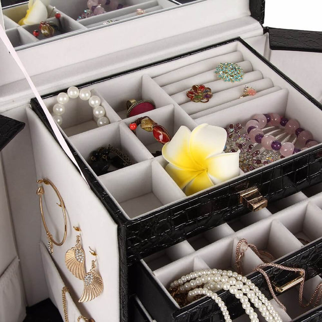 Stort Sort Smykkeskrin