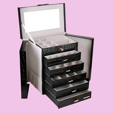 Stort Sort Smykkeskrin