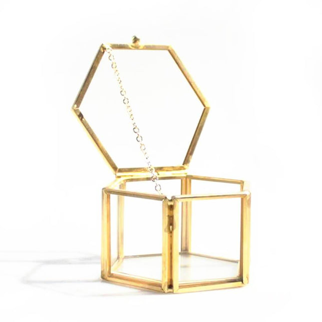 Glas Smykkeskrin Guld