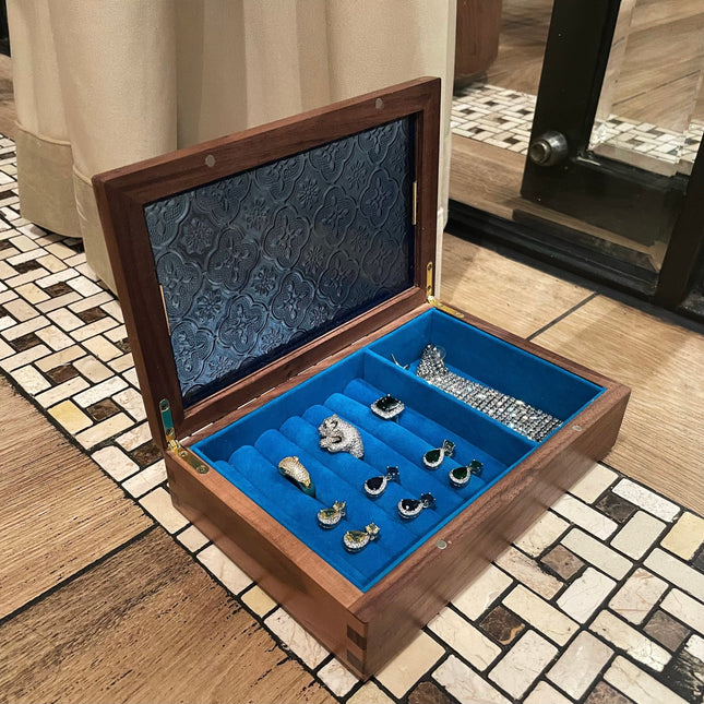 Antik Smykkeskrin I Glas