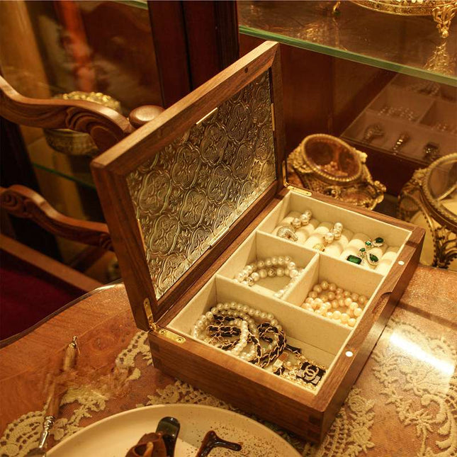 Antik Smykkeskrin I Glas