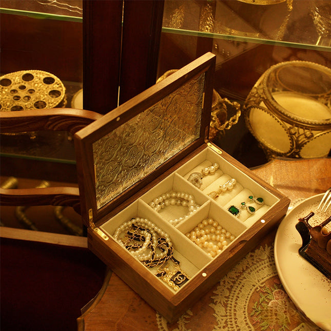 Antik Smykkeskrin I Glas