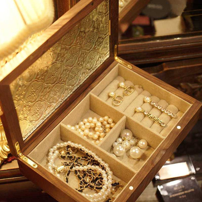 Antik Smykkeskrin I Glas