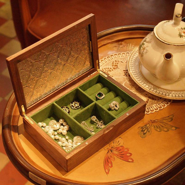 Antik Smykkeskrin I Glas