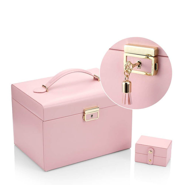 Smykkeskrin I Ægte Læder Sort