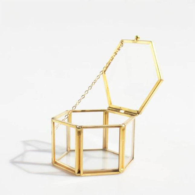 Glas Smykkeskrin Guld