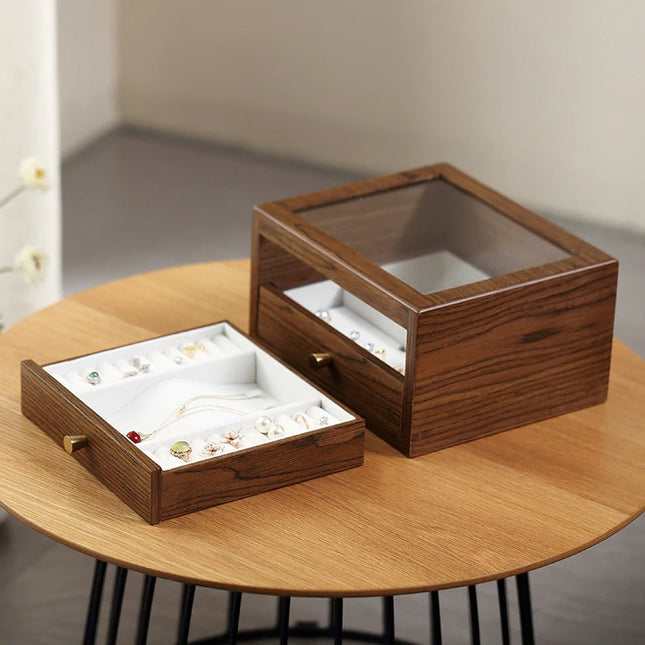 Smykkeskrin Træ Med Glas