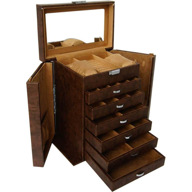 Smykkeskrin Brun Lædder Spejl