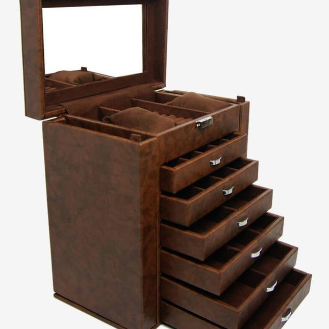 Smykkeskrin Brun Lædder Spejl