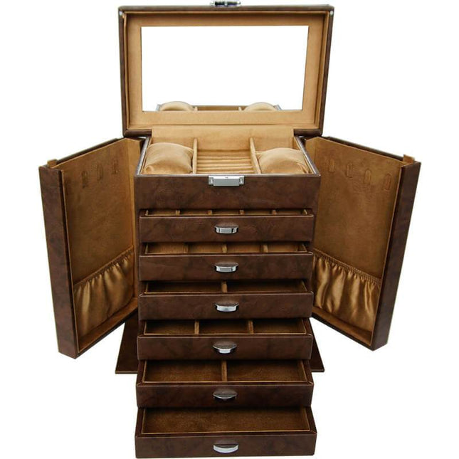 Smykkeskrin Brun Lædder Spejl