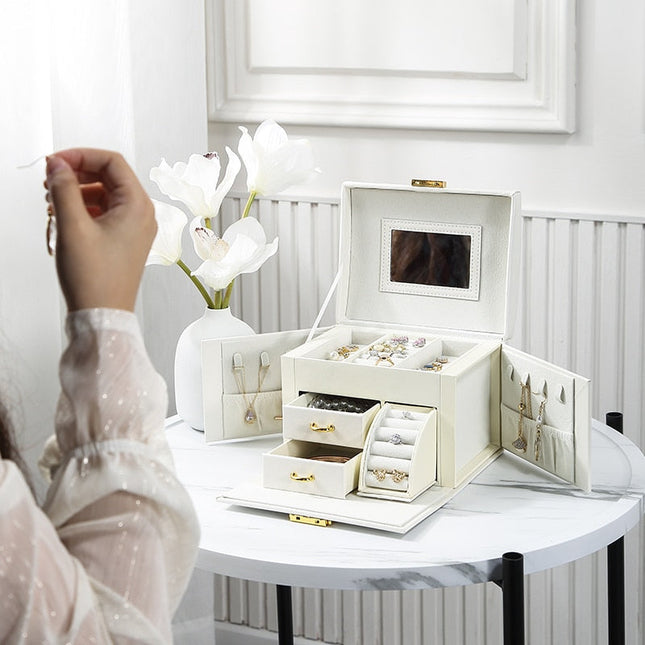 Rejse Smykkeskrin Ægte Læder