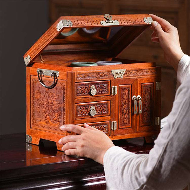 Kinesisk Smykkeskrin I Træ