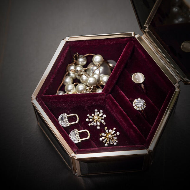 Smykkeskrin Glas Sort