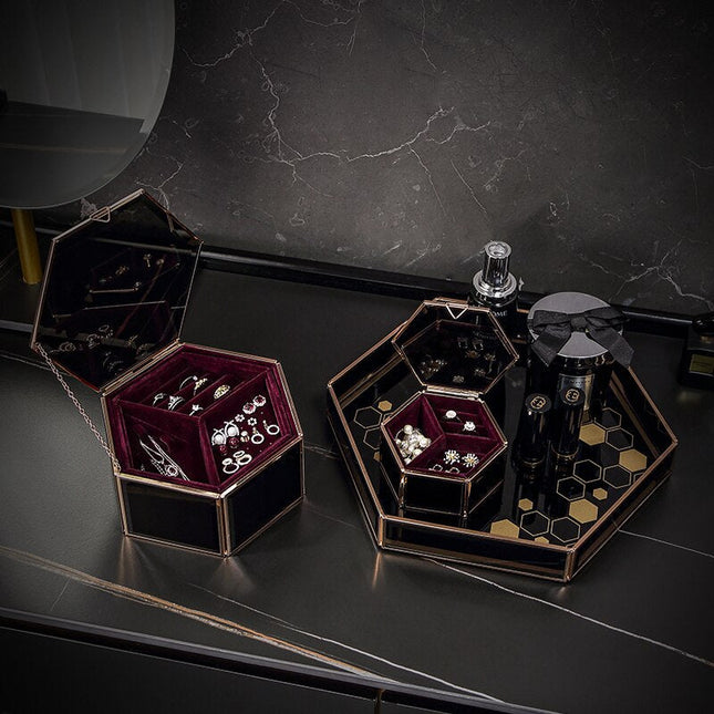 Smykkeskrin Glas Sort