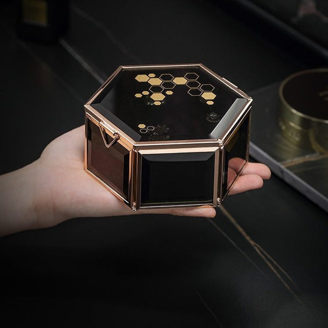 Smykkeskrin Glas Sort