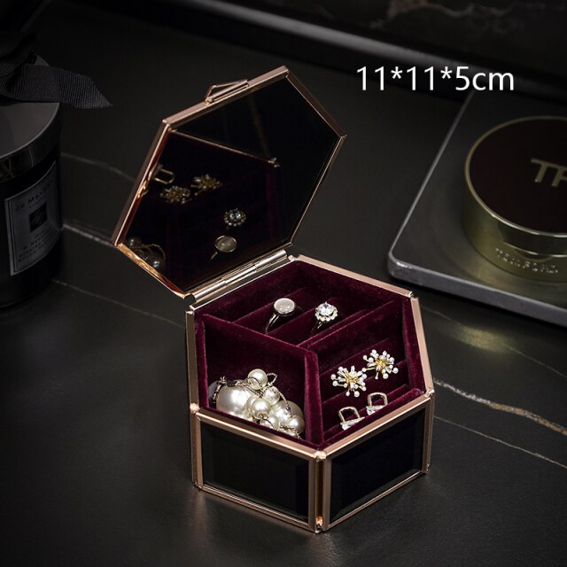 Smykkeskrin Glas Sort