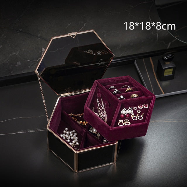 Smykkeskrin Glas Sort